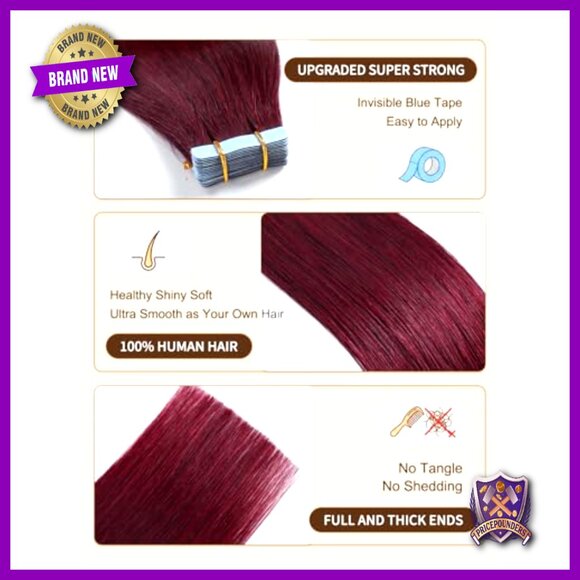 22 Inch Tape In Hair Extensions 50g 20 Pieces Human Hair Salon Quality main image 5